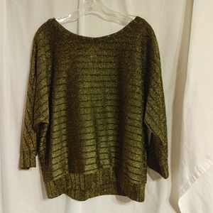 Ruby Rd Gold Lame Dolman sleeve Top